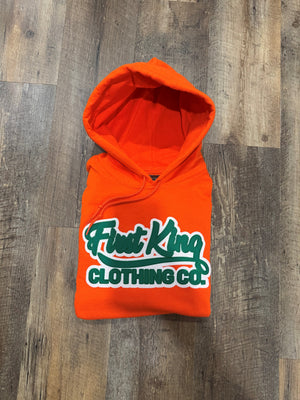 First King Clothing Orange and green hoodie