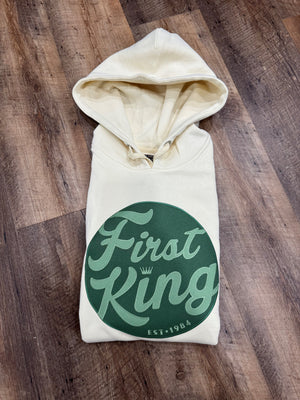 First King Clothing Ivory and green hoodie